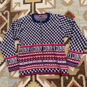 Oilily Vivaldi Cardigan Knit Sweater with Gold and Blue Accents (SOLD OUT)